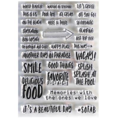 Elizabeth Craft Clear Stamps - Vacay Phrases